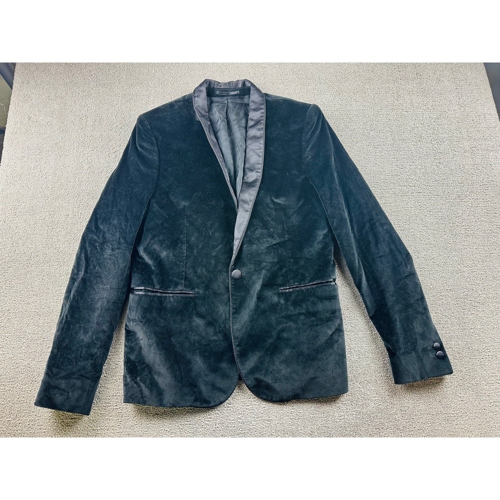 The Kooples Tuxedo Blazer Jacket 40R Men Black Velvet Shawl Collar Formal Event